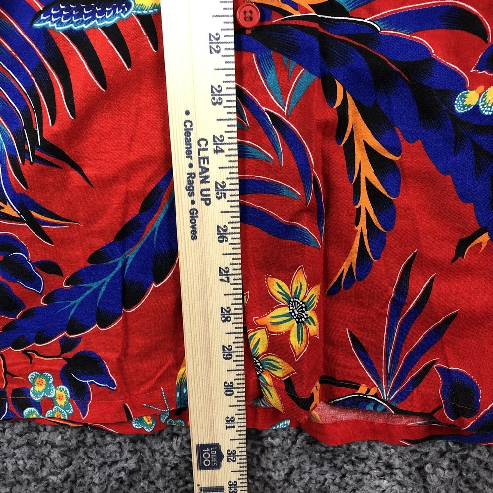 Vintage Carl Michaels Shirt Mens XL Red Parrot Hawaiian Short Sleeve Made‎ USA - Picture 6 of 9